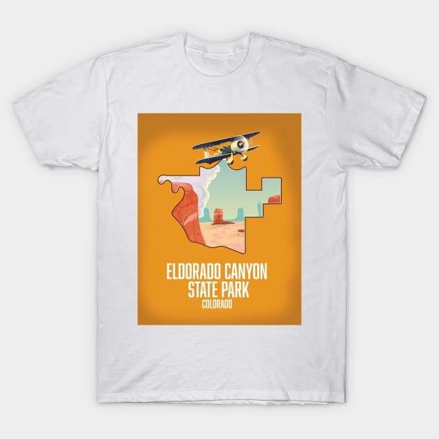 Eldorado Canyon State Park map T-Shirt by nickemporium1